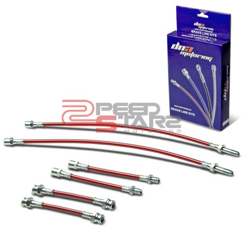 Jetta mk3 2.8 front/rear red stainless steel racing brake line/hose pvc coat 4pc