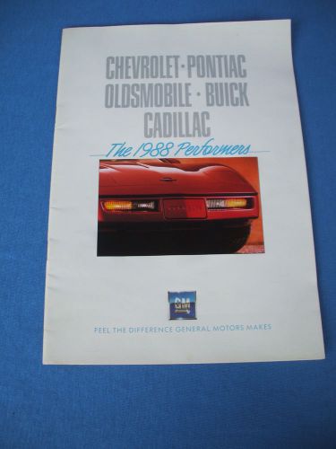 1988  trilingual europe gm chevrolet,corvette,cadillac,buick,oldsmobile,brochure