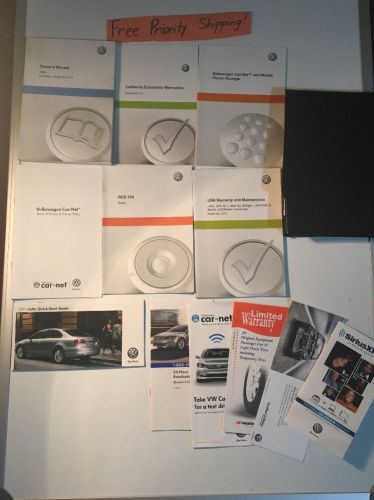 2014 volkswagen jetta owner&#039;s manual w/case. #0053 free priority shipping!