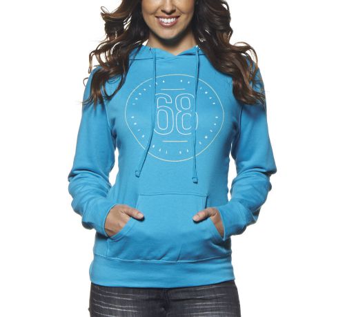 Thor button womens pullover hoodie aquamarine/blue