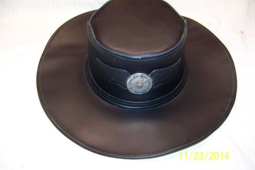 Ladies black leather harley davidson hat