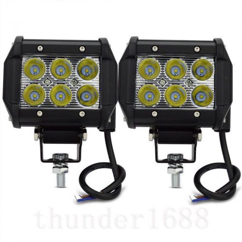 2pcs car atv excavator crane tractor 18w 6 led work light bar spot offroad lamp