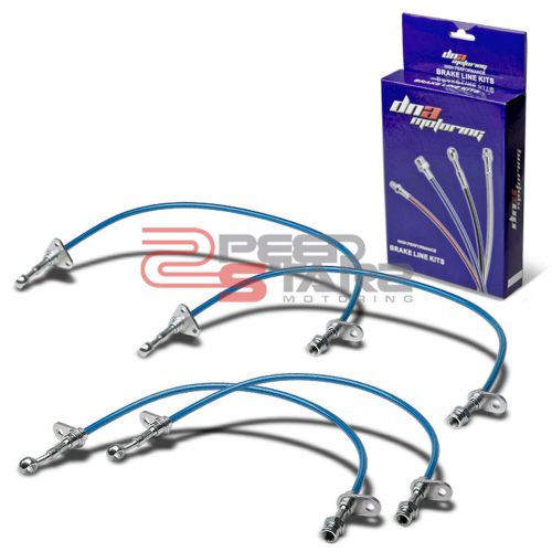 Stainless steel brake line/hose/cable pvc coat for 90-93 integra da9/db2 blue