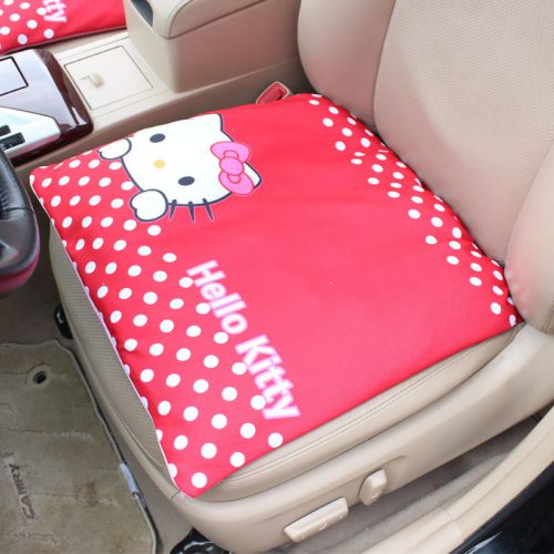 2pcs cute hello kitty bow red car seat cushion cartoon breathable slip seat