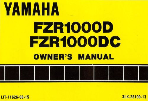 1992 yamaha fzr1000 motorcycle owners manual-fzr 1000-yamaha-fzr1000d-fzr1000dc