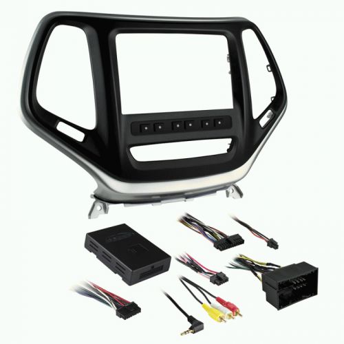 Metra 99-6526s 2014-up jeep cherokee double din dash installation kit - silver