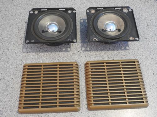 Genuine volvo 240 242 244 245 turbo  4&#034; front door speakers with tan grilles (2)