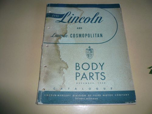 1950 lincoln &amp; lincoln cosmopolitan body parts catalogue - vintage