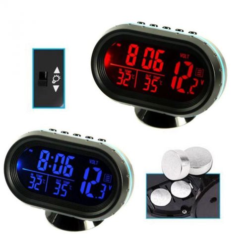 Car 12v blue orange led digital thermometer voltmeter monitor clock