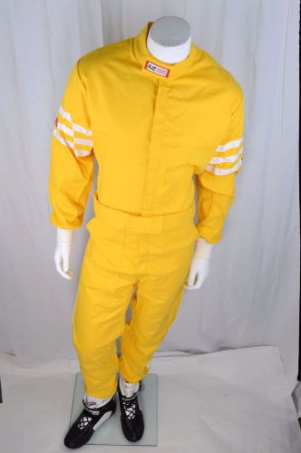 Rjs racing sfi 3-2a/1 new classic 1 pc suit 14/16 fire suit yellow 200040626