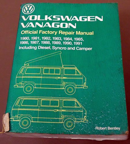 1980-1991 vw vanagon official factory repair manual ~ volkswagen