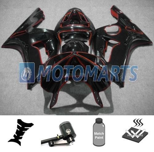 Bundle fairing body with brake fluid reservoir for kawasaki ninja zx 6r 03 04 ac