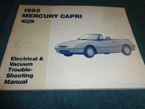 1992 mercury capri wiring &amp; vacuum diagram shop manual orig book electrical diag