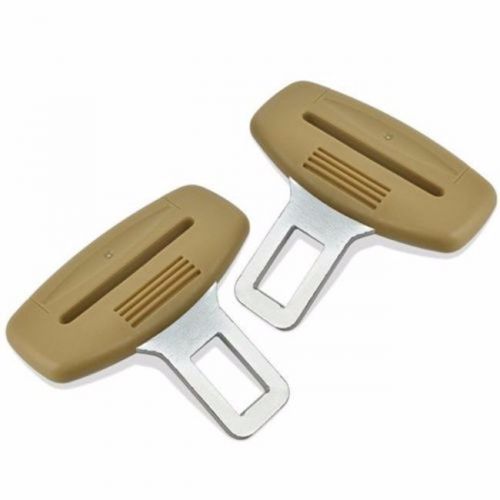 2 x car seat belt beige safety control buckles insert plug alarm for mitsubishi