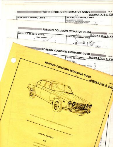 Jaguar xj6  xj12 body parts list crash data sheets mf re