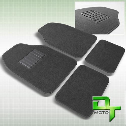 4pcs grey rubber floor mats non-skid carpet fit car truck suv van - front & rear