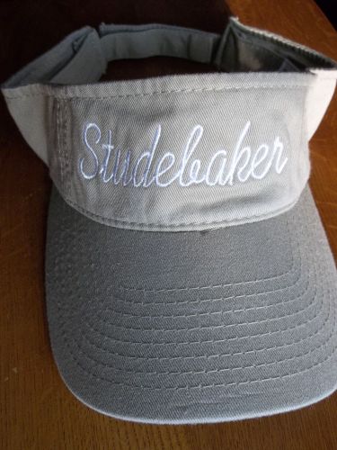 Tan adjustable cotton visor with white embroidered studebaker - new !