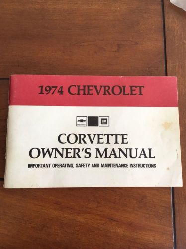 1974 chevrolet corvette original owners manual