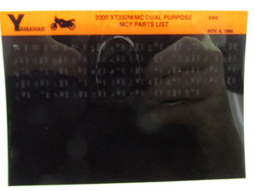 Yamaha xt350 dual purpose 2000 xt350m xt350mc parts list manual microfiche n62e