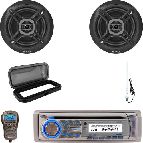 Black 6.5&#034; enrock speakers, bluetooth handset, usb aux cd radio, antenna, cover