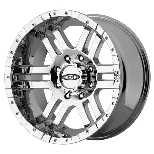 18x9 moto metal mo951 5,6,8 lug 4 new chrome wheels rims free caps lugs stems