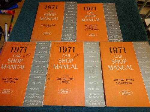 1971 ford mustang / torino / t-bird / cougar continental shop manual set orig!!