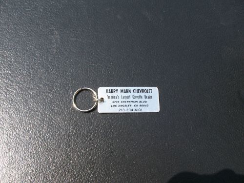 Harry mann key chain tag / fob - nos - los angeles - chevrolet / corvette