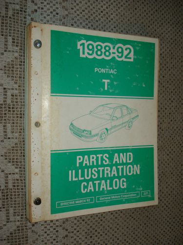 1988-1992 pontiac lemans parts book catalog numbers book wow t series 89 90 91