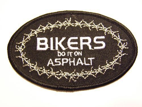 #0504 motorcycle vest patch bikers do it on asphalt