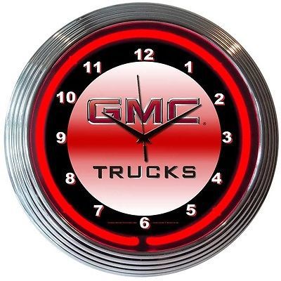 Gmc pontiac buick chevy service garage man cave neon bar pub sign clock