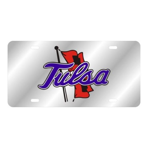 University of tulsa silver laser license plate