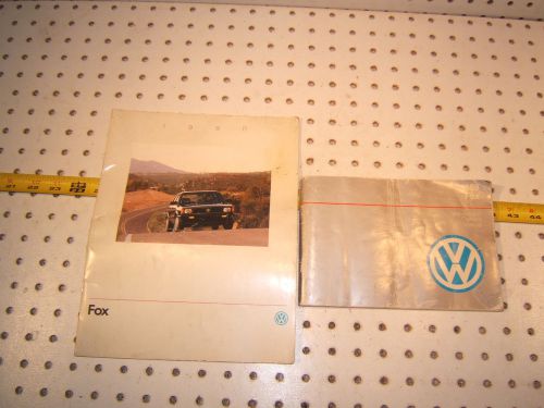 Volkswagon 1989 fox models owner&#039;s genuine vw oem 1 set of 2 manuals,1989 vw fox