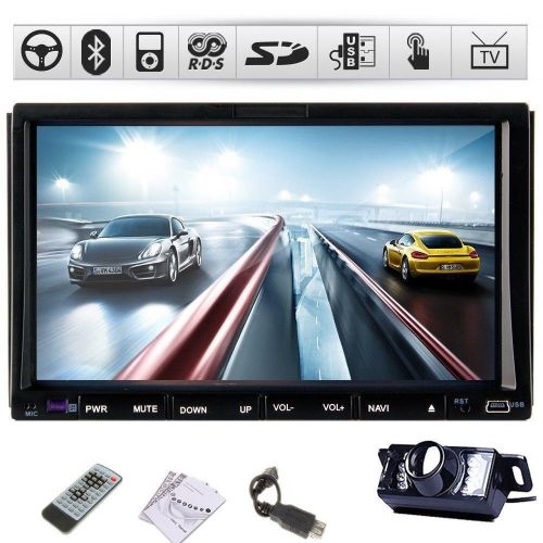 Hd 7&#034; in dash double 2 din car stereo dvd player gps navigation bt usb/sd+camera