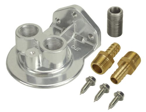 Derale 1/2 in npt female ports ports up oil filter mount kit p/n 15708