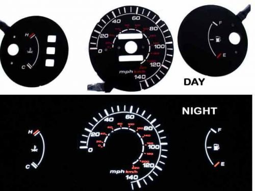 92-95 civic mt no rpm black/white indiglo glow el gauge