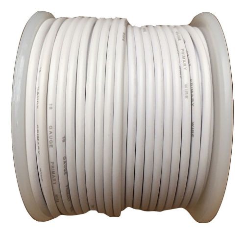 18 gauge white 100 ft automotive awg primary wire stranded