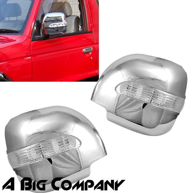 Mitsubishi montero 02 03 04 05 06 chrome mirror cover blue amber led signal led