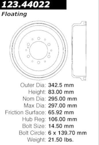 Centric parts 123.44022 rear brake drum