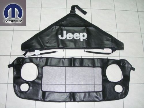 Jeep wrangler 2007 - 2013 front nose mask cover hood &amp; grill kit black