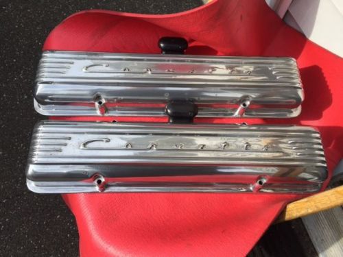 Corvette sbc factory aluminum finned valve covers gasser drag race