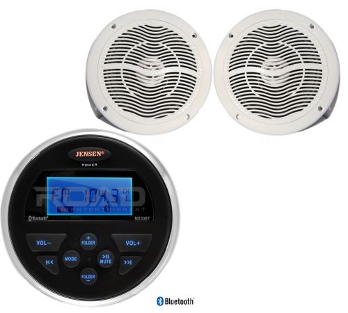 2 300w marine 6.5&#034; 2way speakers, bluetooth jensen usb aux am fm marine radio