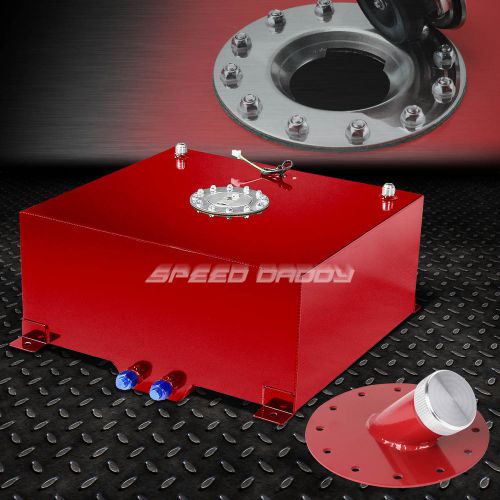 20 gallon/76l red coated aluminum fuel cell tank+level sender+45° fast fill neck