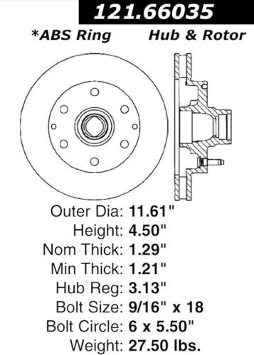 Centric parts 121.66035 front disc brake rotor