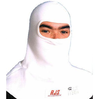 Rjs fire retardant hood, white, sfi 3.3, safety