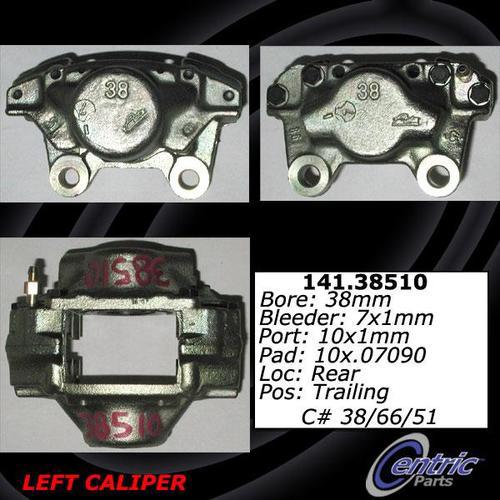 Centric 141.38510 rear brake caliper-premium semi-loaded caliper