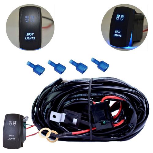 2 leg wiring harness relay on/off laser rocker switch spot light atv car led suv