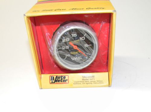 Autometer pro-comp liquid filled vacuum gauge 2 5/8&#034; black face p/n 5471 new