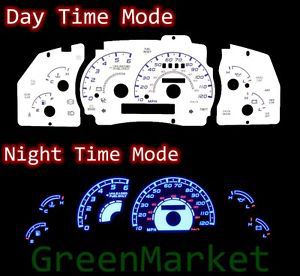 95-01 ranger explorer w/ tach rpm white face blue indiglo glow gauges