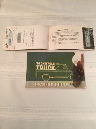 1966 chevrolet 10 - 30 series truck owner&#039;s guide &amp; protect-o-plate