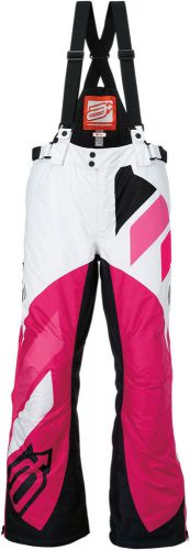 Arctiva snow snowmobile women&#039;s 2017 comp insulated bibs/pants (wht/pink) medium